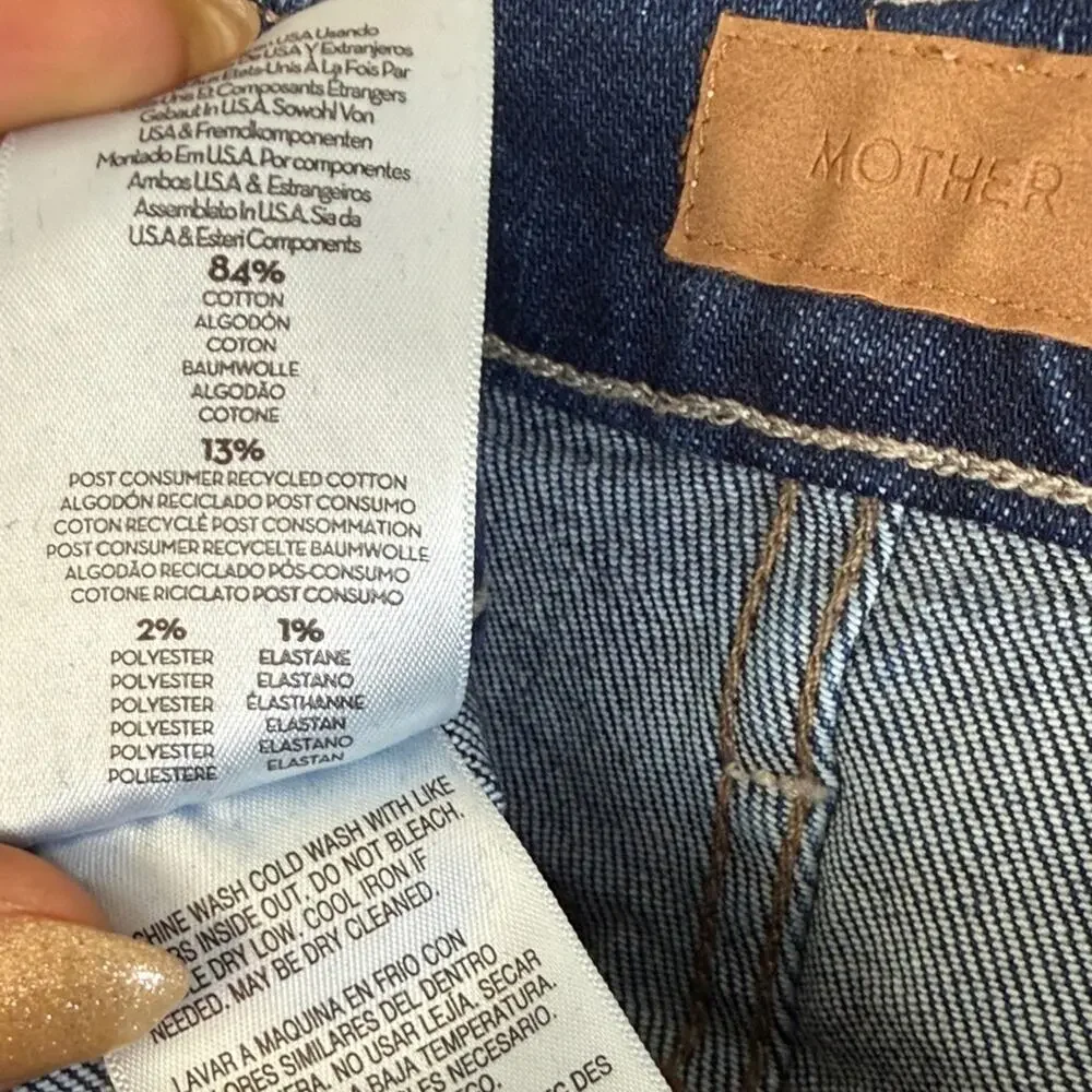 NWT! MOTHER The Lil Rambler Patch Pocket High Waist Straight Leg Jeans size 31P - Picture 13 of 16